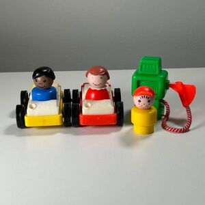 Vintage 80s Fisher Price #2504 Play Family Garage Replacements Set Of 6 (93F)